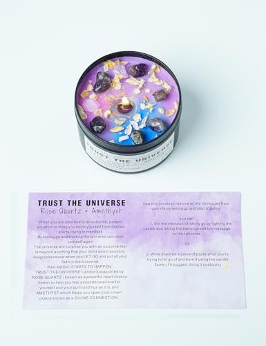 Heilende Kerzen, Manifestations-Kerzen, Energie, Chakren, Gesetz der Anziehung, Geschenke für Frauen, Geburtstagsgeschenke, Abschlussgeschenke, emotionale Unterstützung (Vertraue dem Universum)