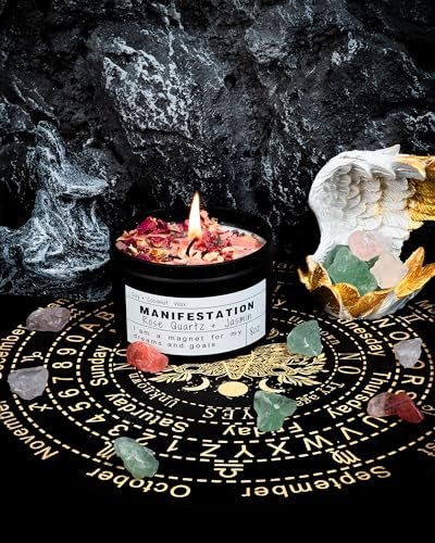 Crystal-Sojakerzen, handgefertigte Wunschgeschenke, Gesetz der Anziehung, Mondmagie, Geburtstagskerzen-Geschenke (Manifestation)