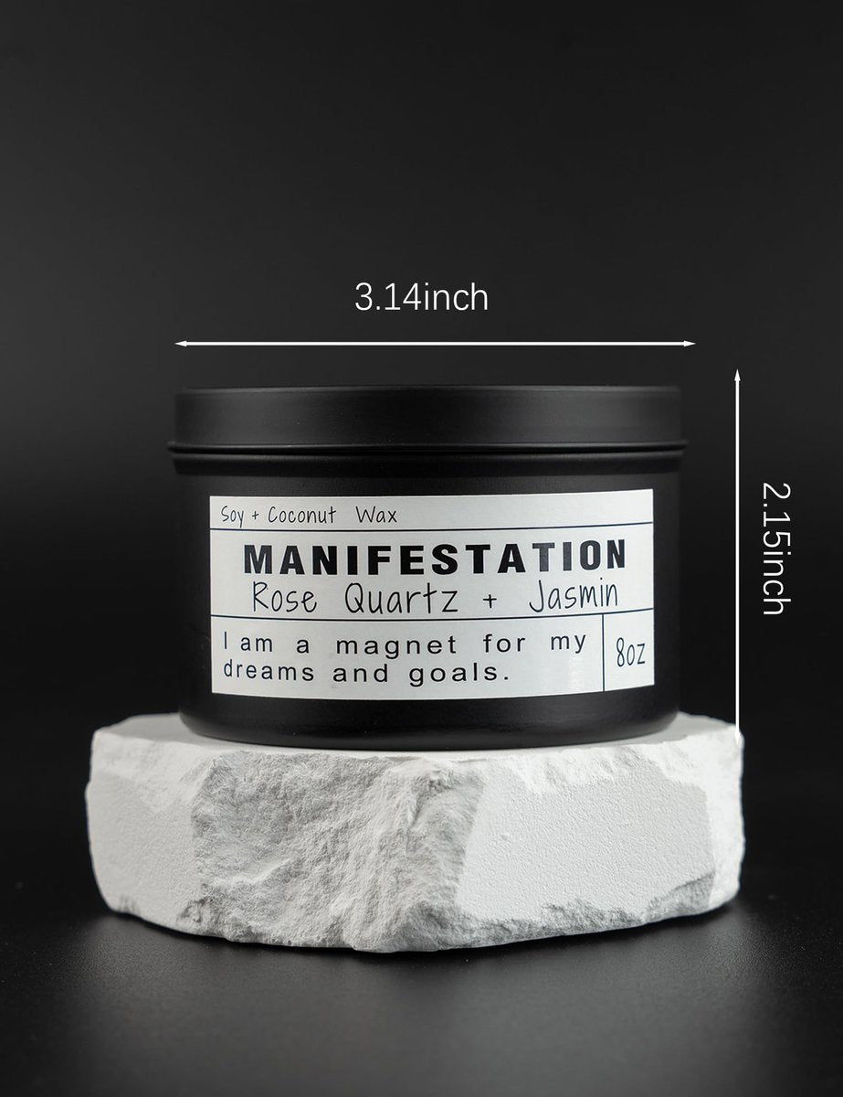 Crystal-Sojakerzen, handgefertigte Wunschgeschenke, Gesetz der Anziehung, Mondmagie, Geburtstagskerzen-Geschenke (Manifestation)