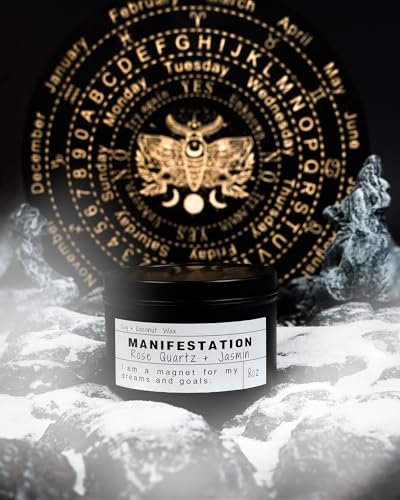 Crystal-Sojakerzen, handgefertigte Wunschgeschenke, Gesetz der Anziehung, Mondmagie, Geburtstagskerzen-Geschenke (Manifestation)