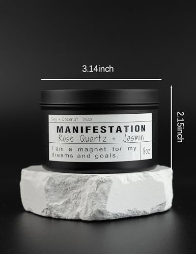 Crystal-Sojakerzen, handgefertigte Wunschgeschenke, Gesetz der Anziehung, Mondmagie, Geburtstagskerzen-Geschenke (Manifestation)