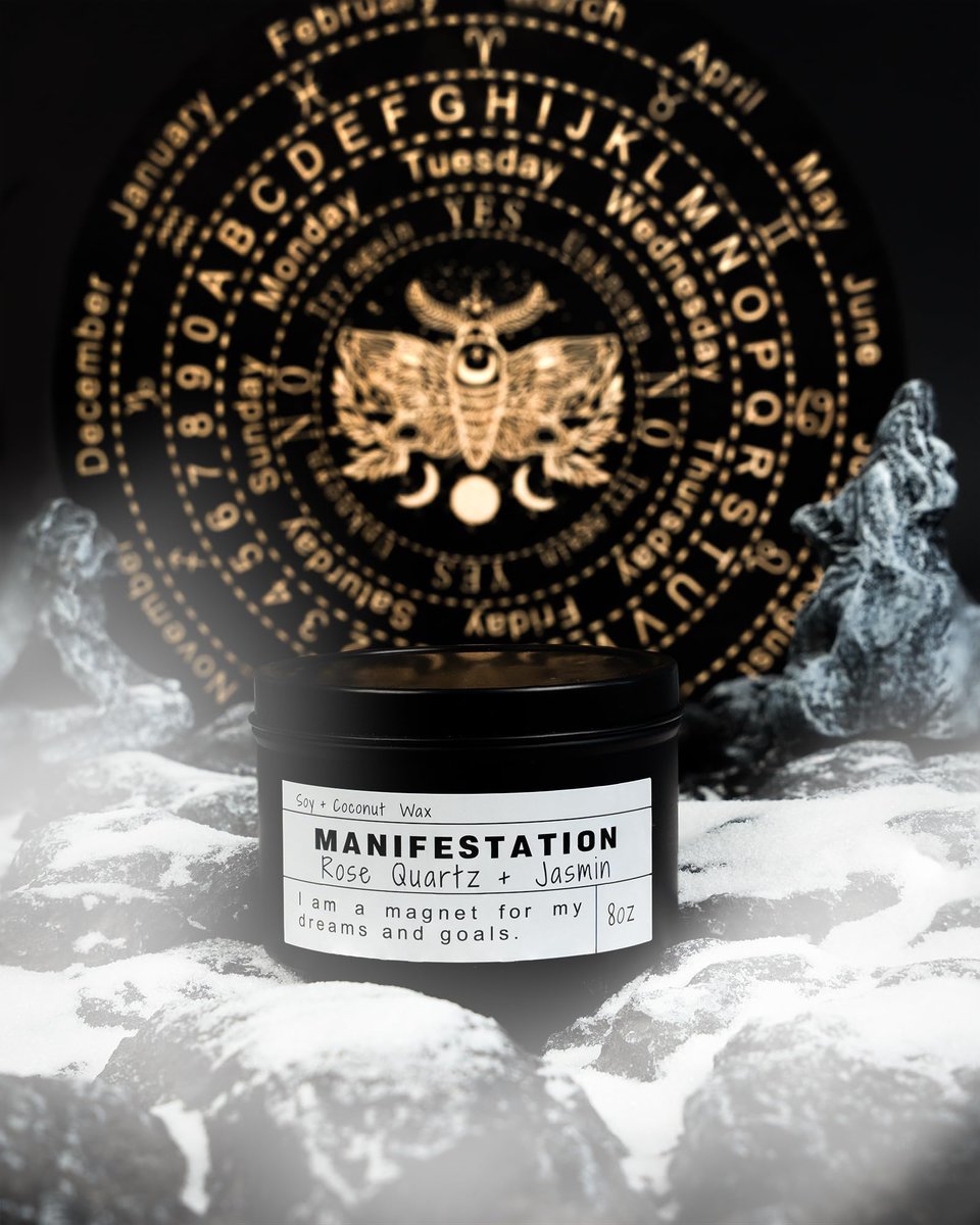 Crystal-Sojakerzen, handgefertigte Wunschgeschenke, Gesetz der Anziehung, Mondmagie, Geburtstagskerzen-Geschenke (Manifestation)
