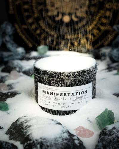 Crystal-Sojakerzen, handgefertigte Wunschgeschenke, Gesetz der Anziehung, Mondmagie, Geburtstagskerzen-Geschenke (Manifestation)