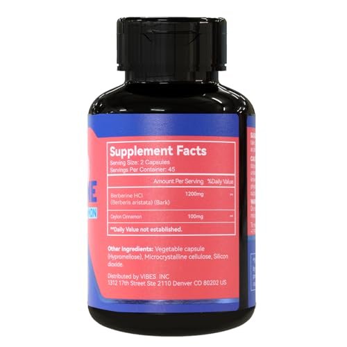 EAZGOO Premium Berberin 1200 mg mit Ceylon-Zimt - 90 vegane Kapseln - Berberin HCL Nahrungsergänzungsmittel, glutenfrei, Immununterstützung