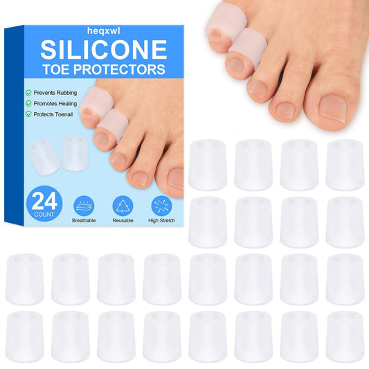 24 Stück Silikon-Zehenschützer, offene Pinky-Zehenhülsen, Gel-Zehenpolster für Hühneraugen, Blasen, Hammerzehen, Hornhaut, Ballenzehen, Nagelverlust und Reibungsschmerzlinderung