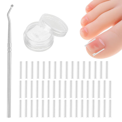 (50+1) Stück Zehennagel-Korrektur-Set, Professionelles Schmerzfreies Entfernungswerkzeug für Eingewachsene Zehennägel mit Nagelheber, Nagelstreifen für Männer und Frauen, Einfach zu Befestigendes Werkzeug