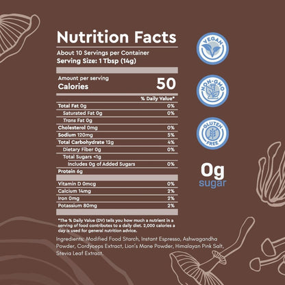 360 Nutrition Instant Mushroom Coffee Focus Blend – Mit Cordyceps, Löwenmähne und Ashwagandha für kognitive Balance, Gedächtnis und Konzentration | Dunkle Röstung, ohne Zuckerzusatz, 142 g