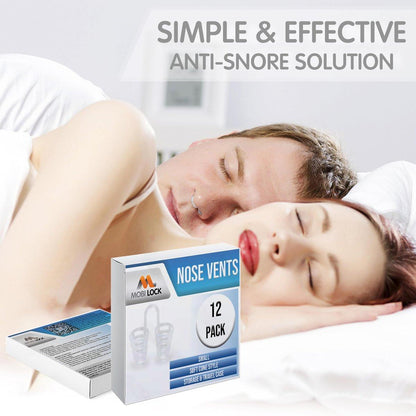 Nose Vent Sinus Relief (12er-Pack, kleine Größe) – Weiche Konus-Vents für ruhigen Schlaf – Wiederverwendbare Anti-Schnarch-Hilfe von Mobi Lock