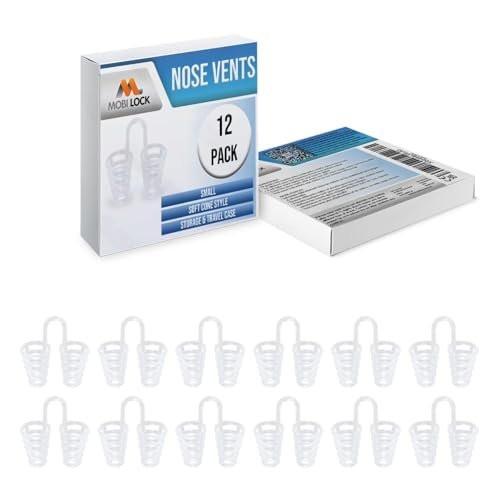 Nose Vent Sinus Relief (12er-Pack, kleine Größe) – Weiche Konus-Vents für ruhigen Schlaf – Wiederverwendbare Anti-Schnarch-Hilfe von Mobi Lock