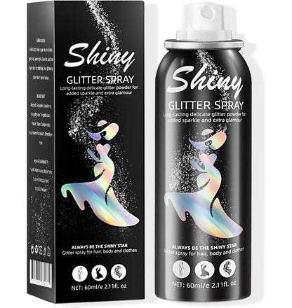 Ragkun Body Glitter Spray – Silberner Glitzer für Haare und Körper, schnell trocknend, lang anhaltend, 2,11 Fl Oz