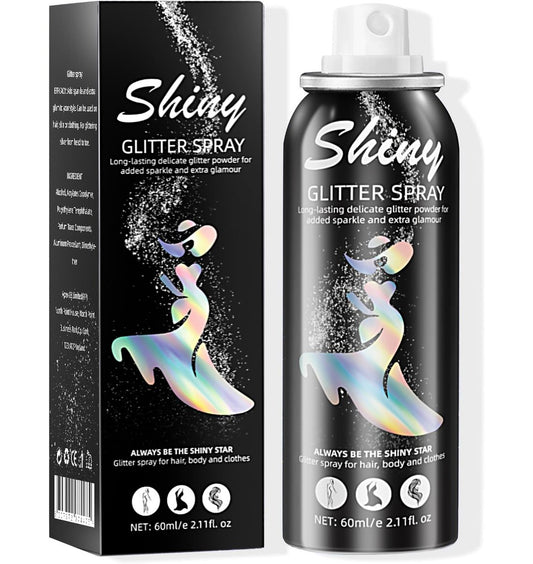 Ragkun Body Glitter Spray – Silberner Glitzer für Haare und Körper, schnell trocknend, lang anhaltend, 2,11 Fl Oz
