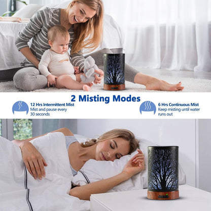 EQUSUPRO Aromatherapie Diffuser 150ml mit 6 ätherischen Ölen, Ultraschall Duftdiffuser, Automatische Abschaltung, 7 Farben Nachtlicht, Geschenk für Mama