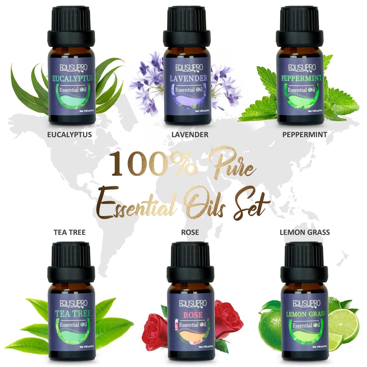 EQUSUPRO Aromatherapie Diffuser 150ml mit 6 ätherischen Ölen, Ultraschall Duftdiffuser, Automatische Abschaltung, 7 Farben Nachtlicht, Geschenk für Mama