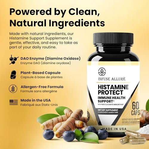 Infuse Allurè - Premium Histaminblocker Supplement - Fortschrittliches DAO-Enzym gegen histaminbedingte Unverträglichkeiten - Hergestellt in den USA, 60 Kapseln