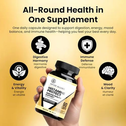 Infuse Allurè - Premium Histaminblocker Supplement - Fortschrittliches DAO-Enzym gegen histaminbedingte Unverträglichkeiten - Hergestellt in den USA, 60 Kapseln