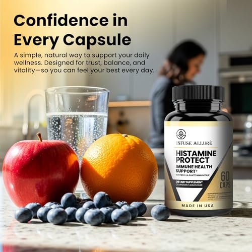 Infuse Allurè - Premium Histaminblocker Supplement - Fortschrittliches DAO-Enzym gegen histaminbedingte Unverträglichkeiten - Hergestellt in den USA, 60 Kapseln