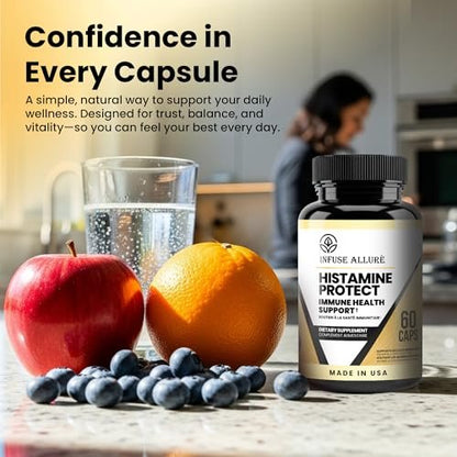 Infuse Allurè - Premium Histaminblocker Supplement - Fortschrittliches DAO-Enzym gegen histaminbedingte Unverträglichkeiten - Hergestellt in den USA, 60 Kapseln