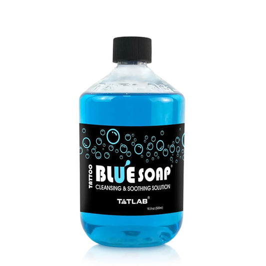 Blaue Seife für Tätowierungen - 16,9 oz (500 ml) - Reinigt und beruhigt die Haut - Hochkonzentrierte Lösung - Hergestellt in den USA von TATLAB INC