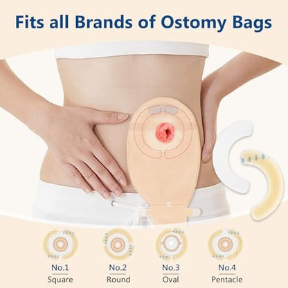 DERAYMI 20 Stück Ostomie-Barrierestreifen, 2 mm dicke elastische Kolostomieband gegen Leckagen, latexfreie medizinische Hydrokolloid-Hautflanschextender für Kolostomie- und Ileostomiebeutel