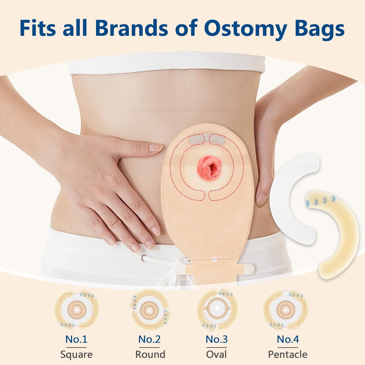 DERAYMI 20 Stück Ostomie-Barrierestreifen, 2 mm dicke elastische Kolostomieband gegen Leckagen, latexfreie medizinische Hydrokolloid-Hautflanschextender für Kolostomie- und Ileostomiebeutel