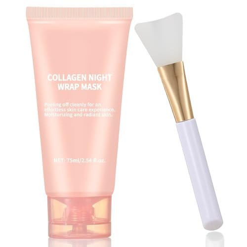 TYTCA Collagen Night Wrapping Mask Peel-Off Übernacht-Gesichtsmaske – Tiefenhydratation, Straffung & Glanz – Reduziert Erschlaffung & Falten für strahlende Haut 75 ml mit Maskenapplikator