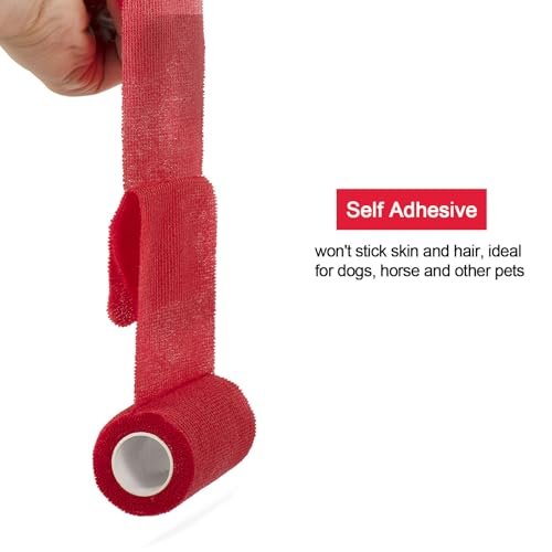 Selbstklebende Bandage 10 cm x 4,5 m - 12er Pack: Elastische Tierarztwickel für Pferde, Knöchel, Handgelenk, Sport