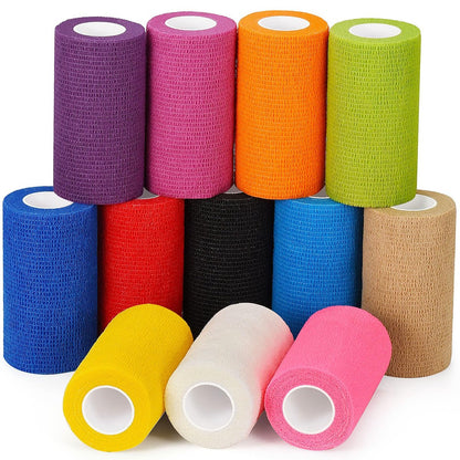 Selbstklebende Bandage 10 cm x 4,5 m - 12er Pack: Elastische Tierarztwickel für Pferde, Knöchel, Handgelenk, Sport