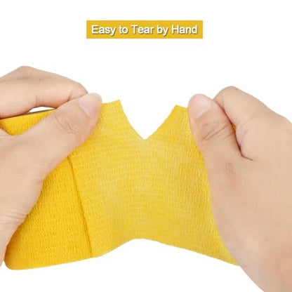 Selbstklebende Bandage 10 cm x 4,5 m - 12er Pack: Elastische Tierarztwickel für Pferde, Knöchel, Handgelenk, Sport