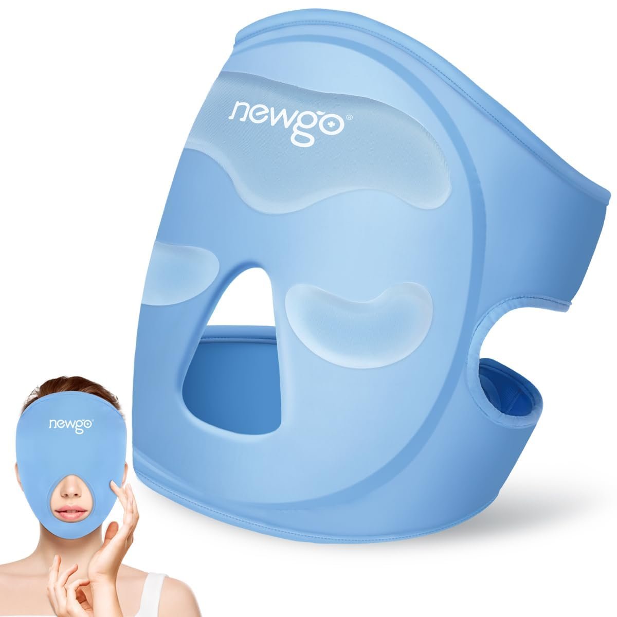 NEWGO Kühlende Gesichtsmaske für geschwollene Augen – Wiederverwendbare Gel-Maske gegen Migräne, Schwellungen und Rötungen