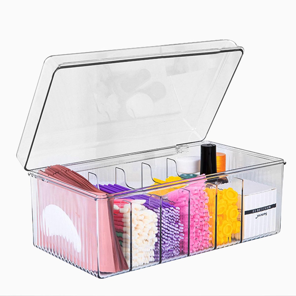 Lash Extension Organizer & Aufbewahrungsbox - Acryl-Aufbewahrung für Wimpernverlängerungen, Wimpern-Kunststoffbox mit Deckel, 8,5 x 4,9 x 3,5 Zoll, klar