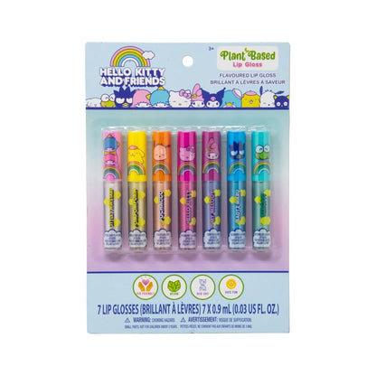 SANRIO Hello Kitty Lip Gloss Set – 7 pflanzliche, mehrfach aromatisierte Lip Glosse