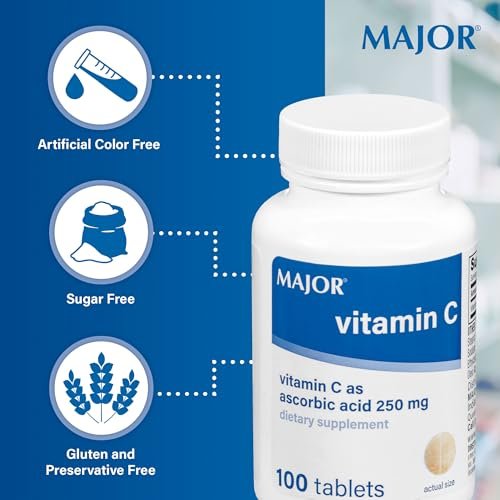 MAJOR Vitamin C 250 mg – Nahrungsergänzungsmittel – 100 Tabletten (2er-Pack)