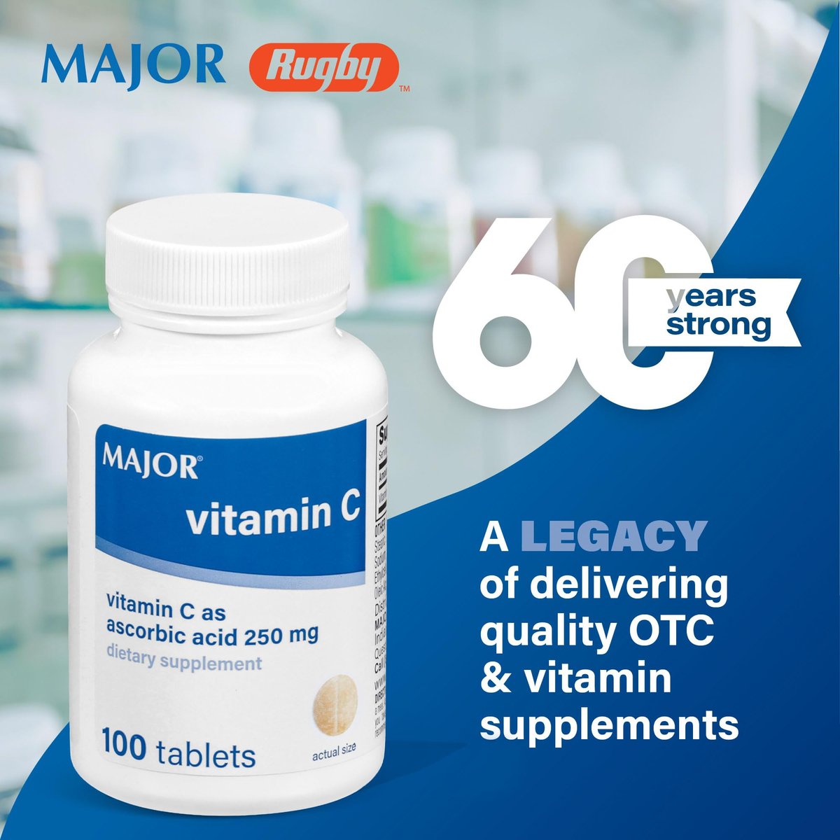 MAJOR Vitamin C 250 mg – Nahrungsergänzungsmittel – 100 Tabletten (2er-Pack)