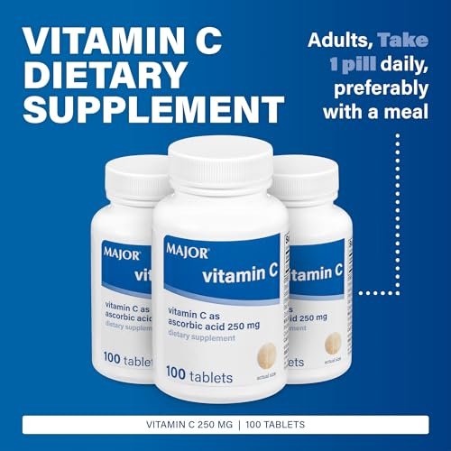 MAJOR Vitamin C 250 mg – Nahrungsergänzungsmittel – 100 Tabletten (2er-Pack)