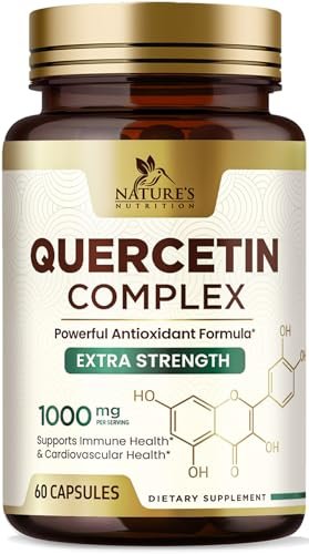 Quercetin Dihydrat 1000mg pro Portion – Hochdosiertes pflanzliches Bioflavonoid – Extra starke Antioxidans-Unterstützung für Immun- und Atemwegsgesundheit – Hohe Absorption – 60 Vegane Kapseln
