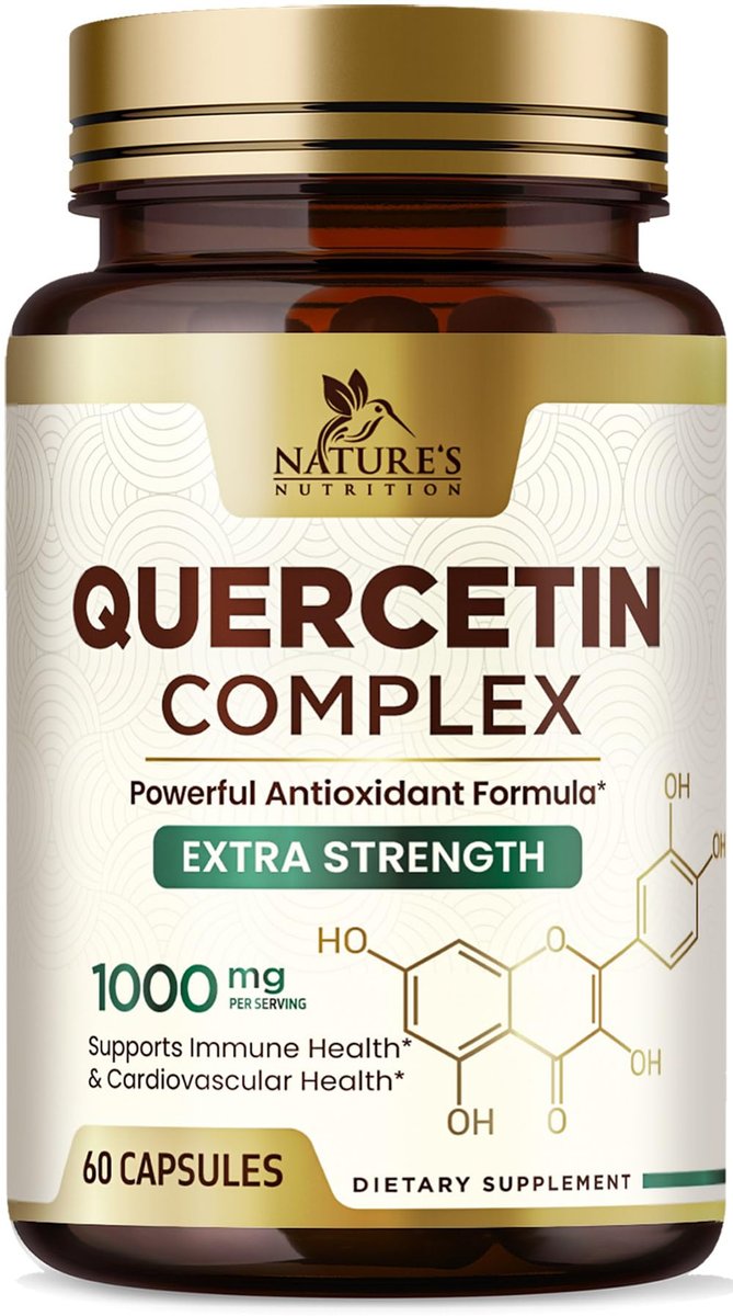 Quercetin Dihydrat 1000mg pro Portion – Hochdosiertes pflanzliches Bioflavonoid – Extra starke Antioxidans-Unterstützung für Immun- und Atemwegsgesundheit – Hohe Absorption – 60 Vegane Kapseln