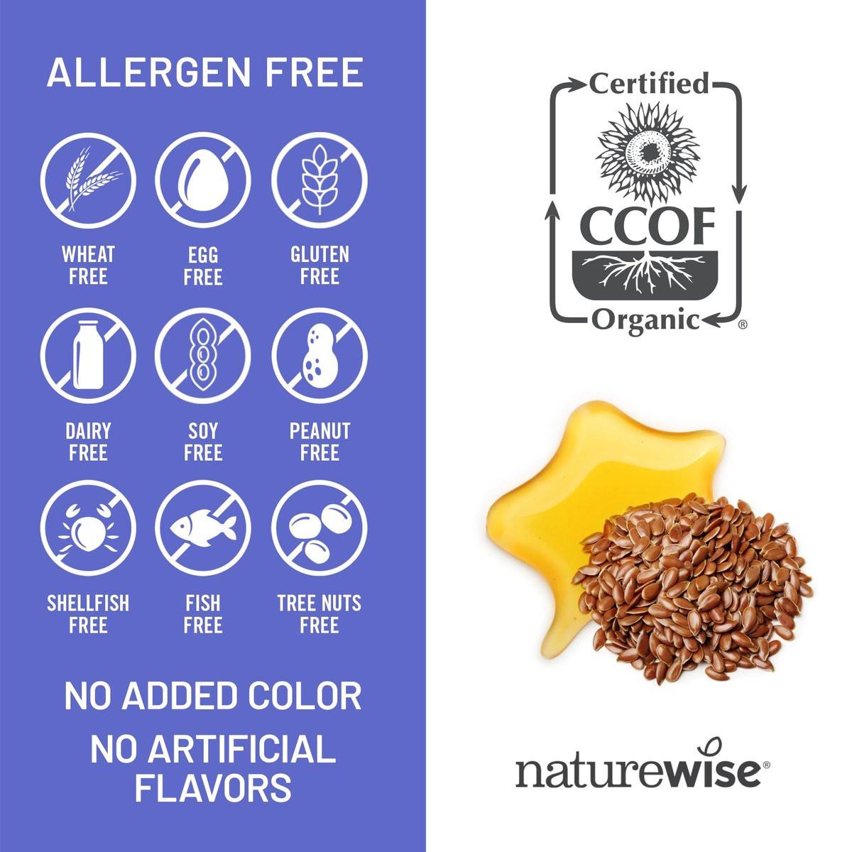 NatureWise Leinöl 1200 mg – Fischfreies Omega 3 6 9 mit 720 mg ALA, Nahrungsergänzungsmittel für die Herzgesundheit – Bio, kaltgepresst, nicht genetisch verändert – 30 Softgels [1-Monatsvorrat]