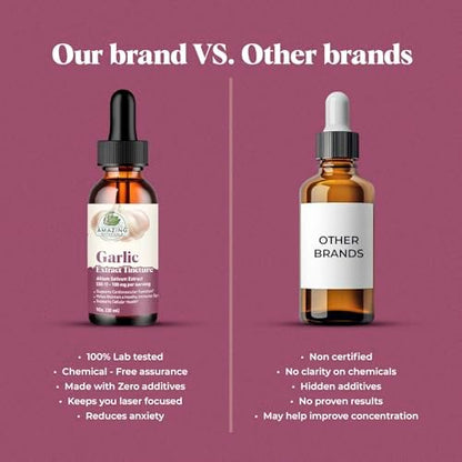 Amazing Botanicals Knoblauch-Tinktur – Allium Sativum Kräuterextrakt – Hochwirksames flüssiges Nahrungsergänzungsmittel – (30 ml)