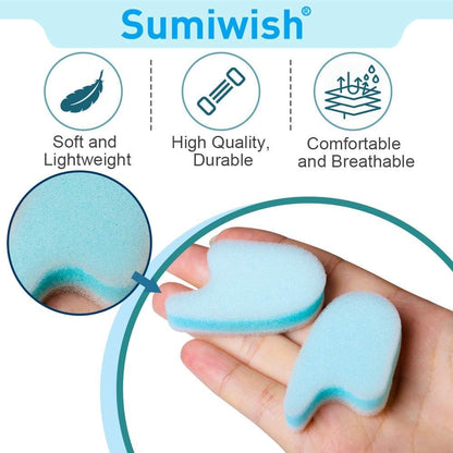 Sumiwish Schaumstoff Zehenspreizer, 20er-Pack Atmungsaktive Zehenabstandshalter, Reduzieren Reibung und Lindern Hühneraugen Schmerzen, Überlappende Zehenkorrektor - Blau