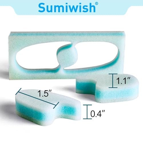 Sumiwish Schaumstoff Zehenspreizer, 20er-Pack Atmungsaktive Zehenabstandshalter, Reduzieren Reibung und Lindern Hühneraugen Schmerzen, Überlappende Zehenkorrektor - Blau