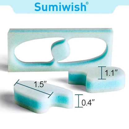 Sumiwish Schaumstoff Zehenspreizer, 20er-Pack Atmungsaktive Zehenabstandshalter, Reduzieren Reibung und Lindern Hühneraugen Schmerzen, Überlappende Zehenkorrektor - Blau