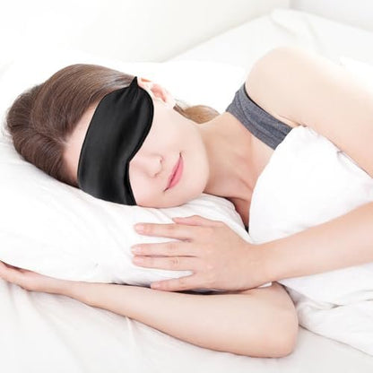 2er-Pack Schwarze Satin-Schlafmasken, verstellbare Seiden-Augenmasken zum Schlafen, weiche atmungsaktive Schlafbrille für Erwachsene, Paare, Partys, Reisen, Flugreisen, Augenabdeckungen