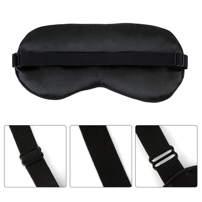 2er-Pack Schwarze Satin-Schlafmasken, verstellbare Seiden-Augenmasken zum Schlafen, weiche atmungsaktive Schlafbrille für Erwachsene, Paare, Partys, Reisen, Flugreisen, Augenabdeckungen