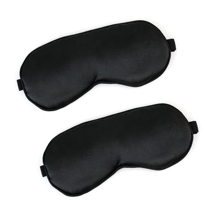 2er-Pack Schwarze Satin-Schlafmasken, verstellbare Seiden-Augenmasken zum Schlafen, weiche atmungsaktive Schlafbrille für Erwachsene, Paare, Partys, Reisen, Flugreisen, Augenabdeckungen