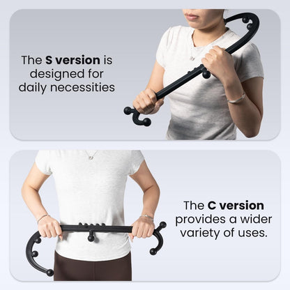 LiBa Trigger Point Massage Tool – Abnehmbarer Rücken-Nacken-Schulter-Massagegerät zur Schmerzlinderung, manuelle Therapie-Massage-Haken-Stock mit Massageball, Geschenk für Sportler, Büroangestellte und chronische Schmerzpatienten