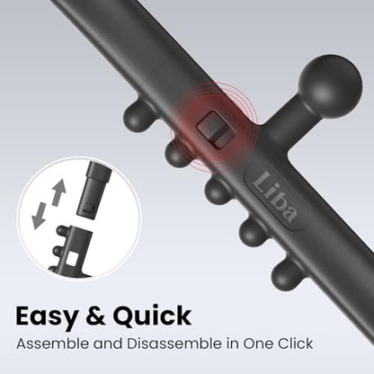 LiBa Trigger Point Massage Tool – Abnehmbarer Rücken-Nacken-Schulter-Massagegerät zur Schmerzlinderung, manuelle Therapie-Massage-Haken-Stock mit Massageball, Geschenk für Sportler, Büroangestellte und chronische Schmerzpatienten