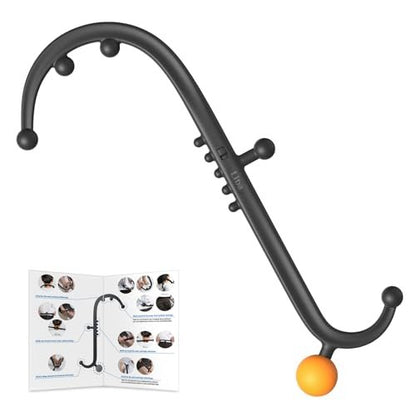 LiBa Trigger Point Massage Tool – Abnehmbarer Rücken-Nacken-Schulter-Massagegerät zur Schmerzlinderung, manuelle Therapie-Massage-Haken-Stock mit Massageball, Geschenk für Sportler, Büroangestellte und chronische Schmerzpatienten