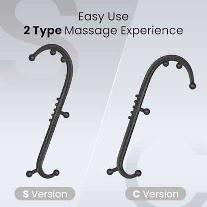 LiBa Trigger Point Massage Tool – Abnehmbarer Rücken-Nacken-Schulter-Massagegerät zur Schmerzlinderung, manuelle Therapie-Massage-Haken-Stock mit Massageball, Geschenk für Sportler, Büroangestellte und chronische Schmerzpatienten