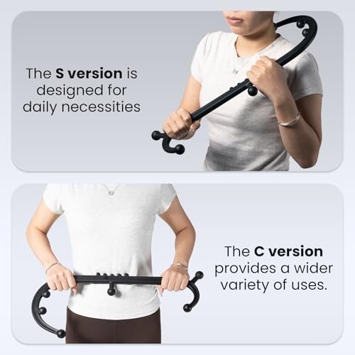 LiBa Trigger Point Massage Tool – Abnehmbarer Rücken-Nacken-Schulter-Massagegerät zur Schmerzlinderung, manuelle Therapie-Massage-Haken-Stock mit Massageball, Geschenk für Sportler, Büroangestellte und chronische Schmerzpatienten