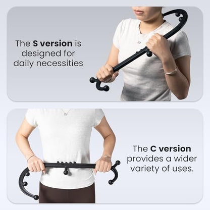 LiBa Trigger Point Massage Tool – Abnehmbarer Rücken-Nacken-Schulter-Massagegerät zur Schmerzlinderung, manuelle Therapie-Massage-Haken-Stock mit Massageball, Geschenk für Sportler, Büroangestellte und chronische Schmerzpatienten